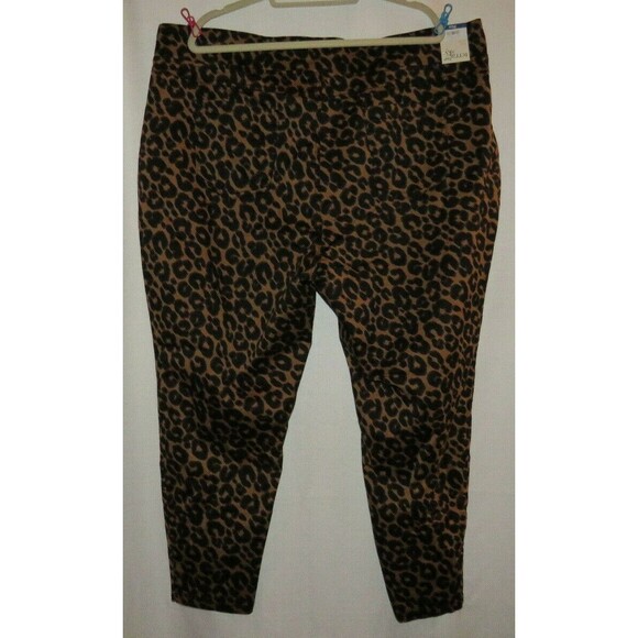 Terra & Sky Leopard Print Pull On Jeggings Pants -Pockets- Plus Size 3X - Picture 8 of 10
